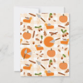 Pompoentaart Herfst Thanksgiving  Notitiekaartje (Achterkant)