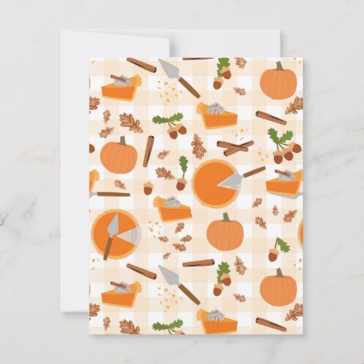 Pompoentaart Herfst Thanksgiving  Notitiekaartje (Achterkant)