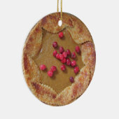 Pompoentaart met cranberry's Kerstmis Keramisch Ornament (Rechts)