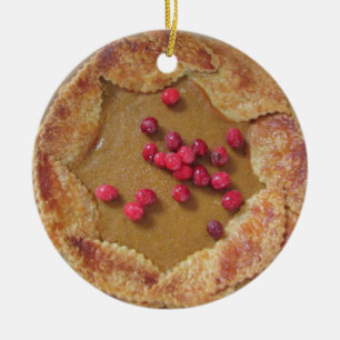Pompoentaart met cranberry's Kerstmis Keramisch Ornament
