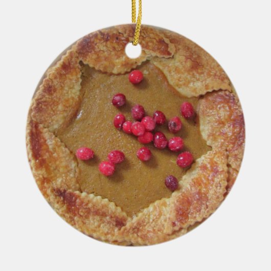 Pompoentaart met cranberry's Kerstmis Keramisch Ornament (Voorkant)