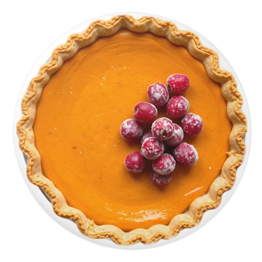 Pompoentaart met gesuikerde cranberry's keramische knop (Voorkant)