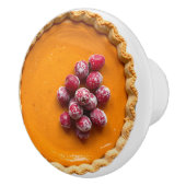 Pompoentaart met gesuikerde cranberry's keramische knop (Rechts)