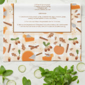 Pompoentaart Recept Heirloom Herfst Herfst Patroon Theedoek (Gevouwen)