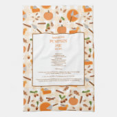 Pompoentaart Recept Heirloom Herfst Herfst Patroon Theedoek (Verticaal)