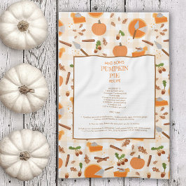 Pompoentaart Recept Heirloom Herfst Herfst Patroon Theedoek