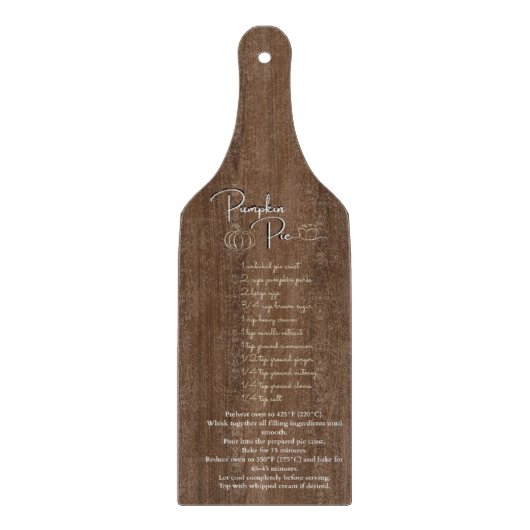 Pompoentaart Recept Keuken Glas Snijplank (Voorkant)