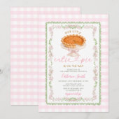 Pompoentaart Roze Gingham BABY Shower Kaart (Voorkant / Achterkant)