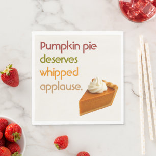 Pompoentaart & Slagroom Humor Thanksgiving Servet