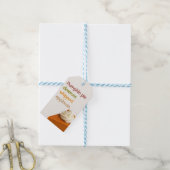 Pompoentaart & Slagroom | Moderne Thanksgiving Cadeaulabel (Met Touw)