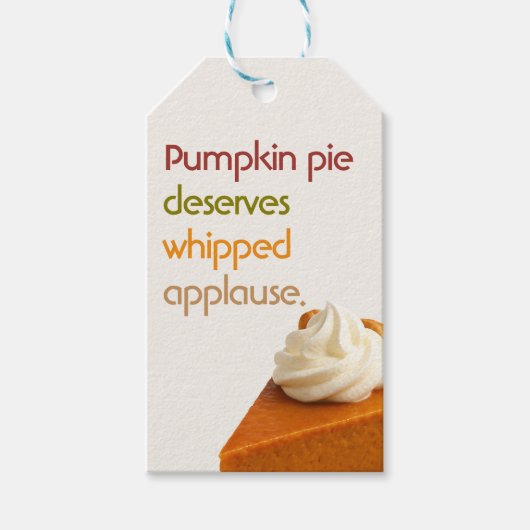 Pompoentaart & Slagroom | Moderne Thanksgiving Cadeaulabel (Voorkant)