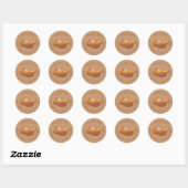 Pompoentaart Slice Doodle Herfst Bruine Envelopeze Ronde Sticker (Vel)