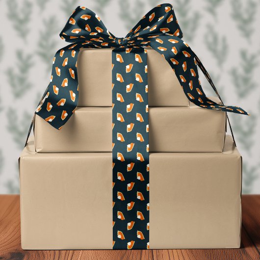 Pompoentaart Slice Navy Thanksgiving Satijnen Lint