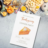 Pompoentaart Snee Thanksgiving Diner Herfstfeest Kaart