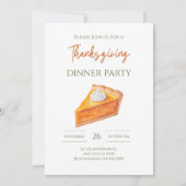 Pompoentaart Snee Thanksgiving Diner Herfstfeest Kaart (Voorkant)