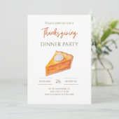 Pompoentaart Snee Thanksgiving Diner Herfstfeest Kaart (Staand voorkant)
