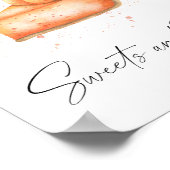 Pompoentaart - snoepjes en traktaties baby shower poster (Hoek)