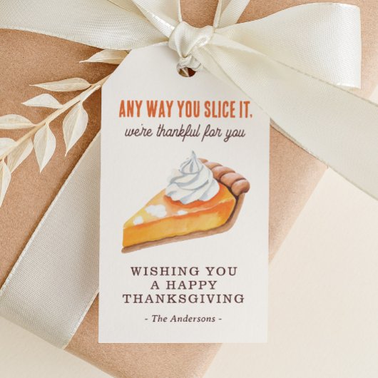 Pompoentaart Thanksgiving Cadeaulabel