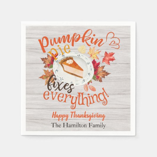 Pompoentaart Thanksgiving-diner servetten (Voorkant)