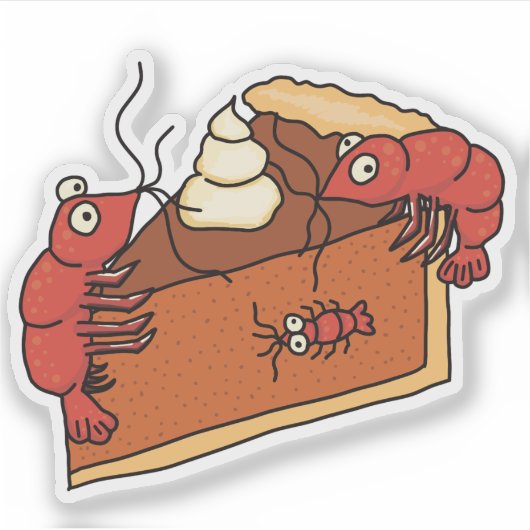 Pompoentaart Thanksgiving Garnaal Sticker (Voorkant)