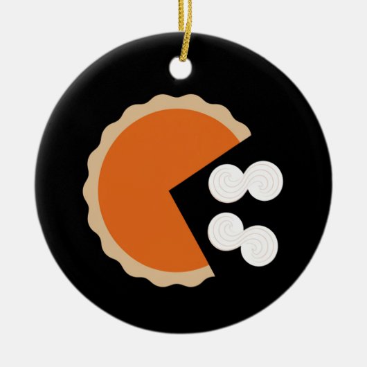 Pompoentaart Thanksgiving Humor Pompoen Seizoen Keramisch Ornament (Voorkant)