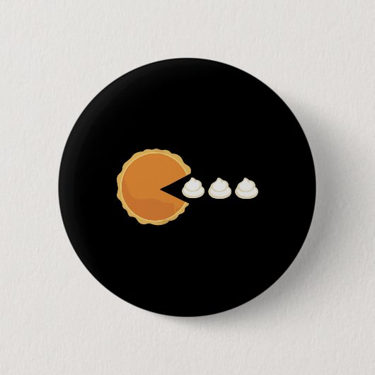 Pompoentaart Thanksgiving Videogame 1 Ronde Button 5,7 Cm (Voorkant)