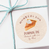 Pompoentaart Thanksgiving Waterverf Kraft Papier Ronde Sticker