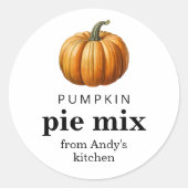 Pompoentaart vullen zelfgemaakte inblikken label (Voorkant)