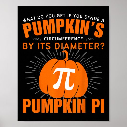 Pompoentaart Wiskunde Halloween Pi Day Kostuum Man Poster (Voorkant)