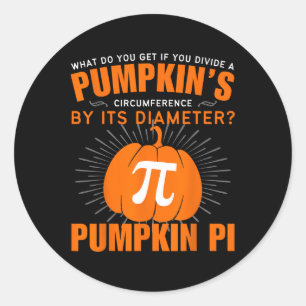 Pompoentaart Wiskunde Halloween Pi Day Kostuum Man Ronde Sticker
