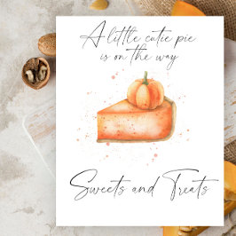 Pompoentaart - zoete en lekkere baby shower poster
