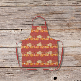 Pompoentaarten en bruine suikerklontjes rood schort