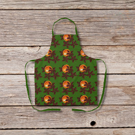 Pompoentaarten en chocolade bladeren groen schort