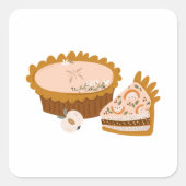 Pompoentaarten Vierkante Sticker (Voorkant)