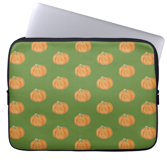 Pompoentekening Laptop Sleeve (Voorkant)