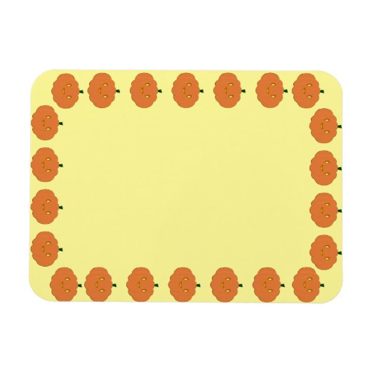 Pompoentekening Rand Blanco Aangepaste tekst Magneet (Horizontaal)