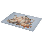 Pompoentheepot met Herfst Bloemen Illustratie Snijplank (Hoek)