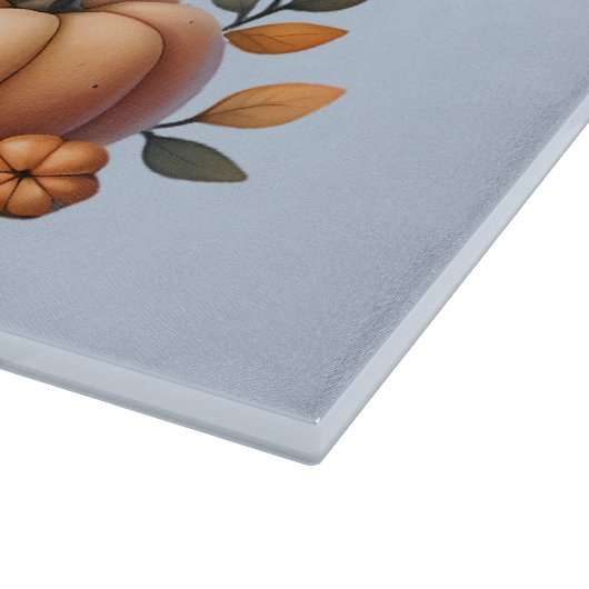 Pompoentheepot met Herfst Bloemen Illustratie Snijplank (Hoek)