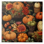 Pompoentijd, de kleuren van de herfst, tegeltje (Voorkant)