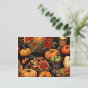 Pompoentijd, Kleuren van de SJABLOON van de Herfst Briefkaart