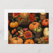 Pompoentijd, Kleuren van de SJABLOON van de Herfst Briefkaart (Voorkant / Achterkant)