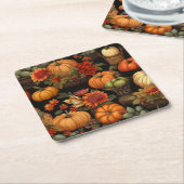 Pompoentijd, Kleuren van Herfst, Kartonnen Onderzetters (Schuin)