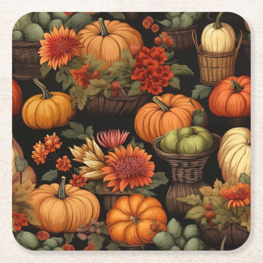Pompoentijd, Kleuren van Herfst, Kartonnen Onderzetters (Voorkant)