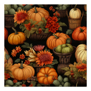 Pompoentijd, Kleuren van Herfst, Perfect Poster