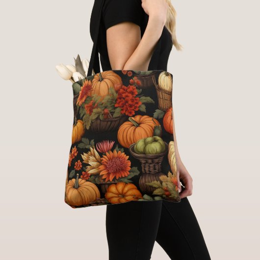 Pompoentijd, Kleuren van Herfst, Tote Bag (Dichtbij)