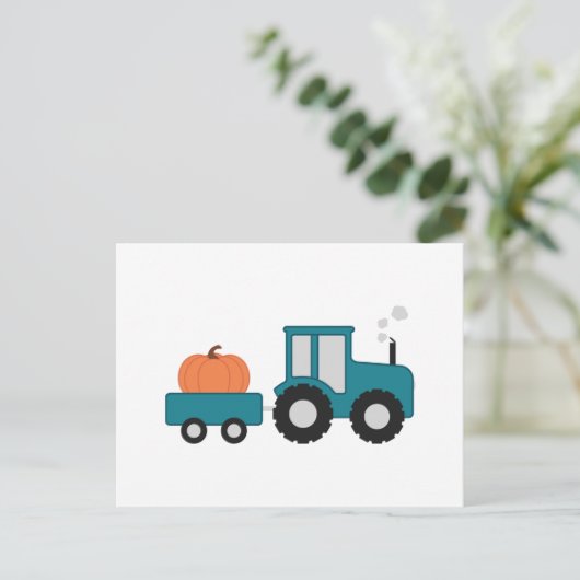 pompoentractor briefkaart (Staand voorkant)