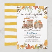 Pompoentrein 1e verjaardag, eerste verjaardagsfees kaart (Voorkant / Achterkant)