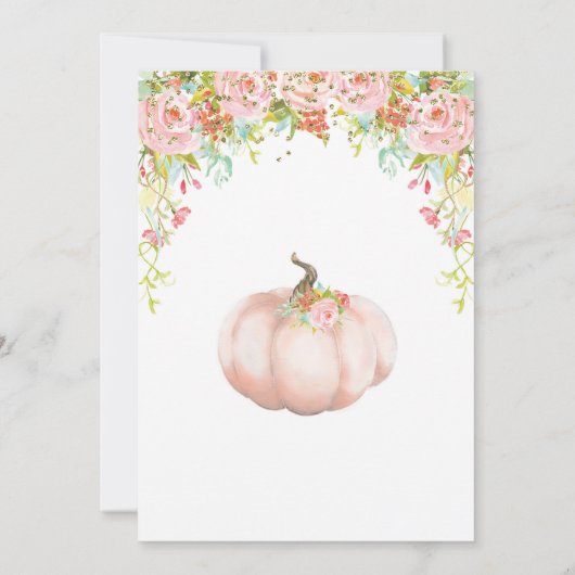 Pompoenuitnodiging, pompoen eerste verjaardag kaart (Achterkant)