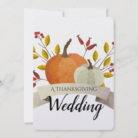 Pompoenvaar/Thanksgiving bruiloft/RSVP Kaart (Achterkant)