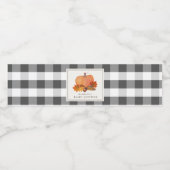 Pompoenval bladeren Buffel Check Baby shower Waterfles Etiket (Enkel label)